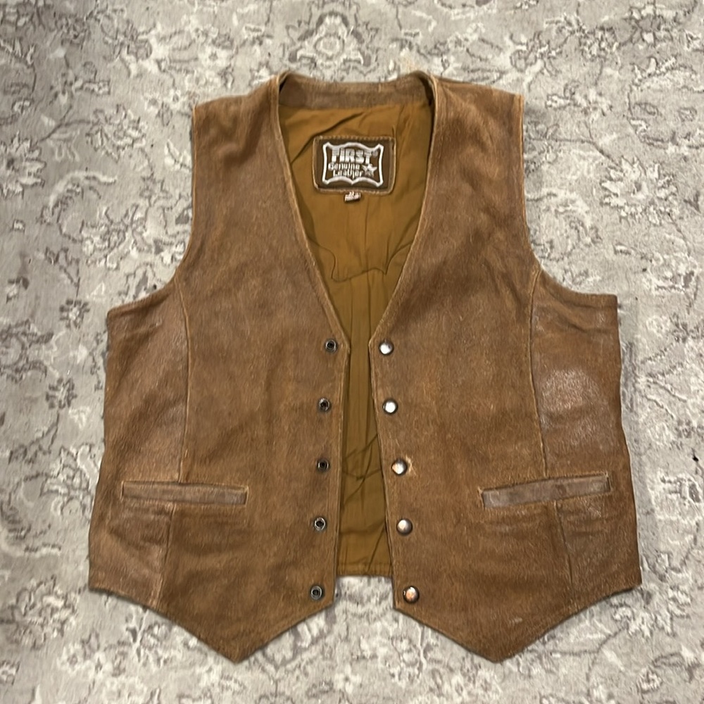 FIRST genuine leather Harley Davidson vest - Picture 2 of 7